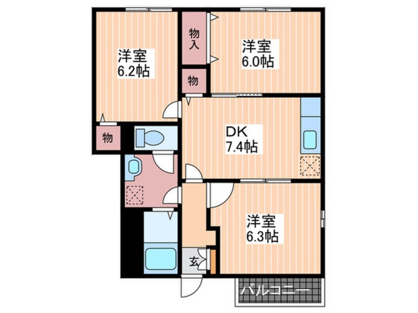 間取図 メープル焼山　Ｃ