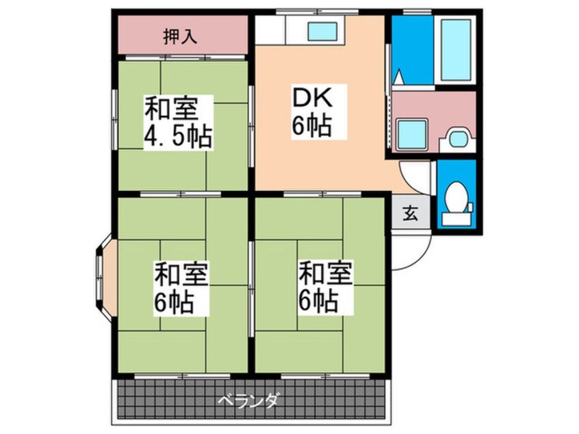 間取図 セジュ－ルヤマダＣ棟