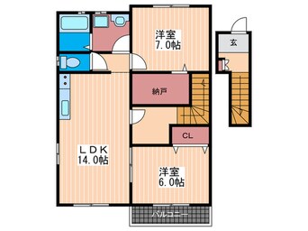 間取図 Ｋ＆Ｍ海田東コーポ