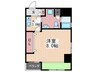 セレクト縮景園 1Kの間取り