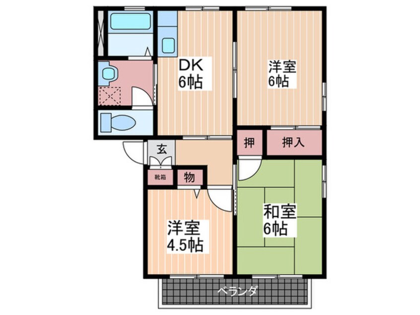 間取図 パストラル隅の浜Ａ棟