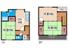 園杭アパ－ト 3DKの間取り