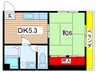 アイリス田村 1DKの間取り