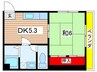 アイリス田村 1DKの間取り