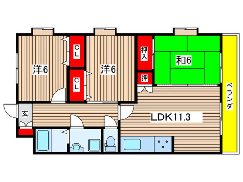 間取図 フェリス倉本
