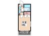 パステルクボ１５ 1Kの間取り