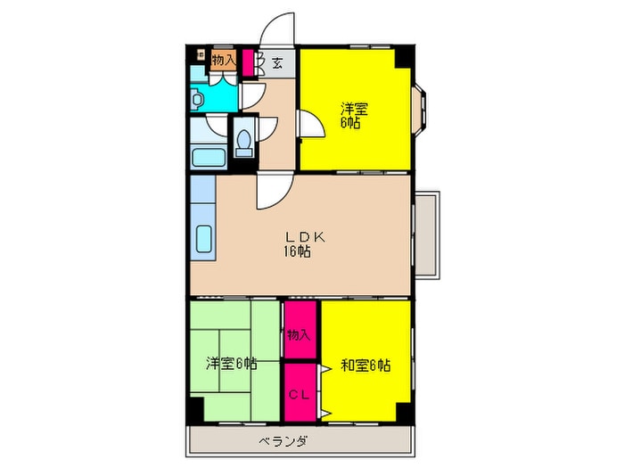 間取り図 パ－ルマンション東観音