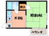 Brillo竹屋 1Kの間取り