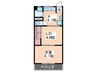 西十日市ビル 1LDKの間取り