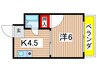 第5野地ビル 1Kの間取り