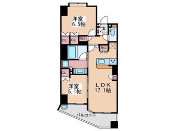 間取図 ｻﾞ･ﾊﾟｰｸﾊｳｽ広島駅前通り(603)