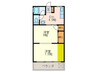 朝倉マンション 2DKの間取り