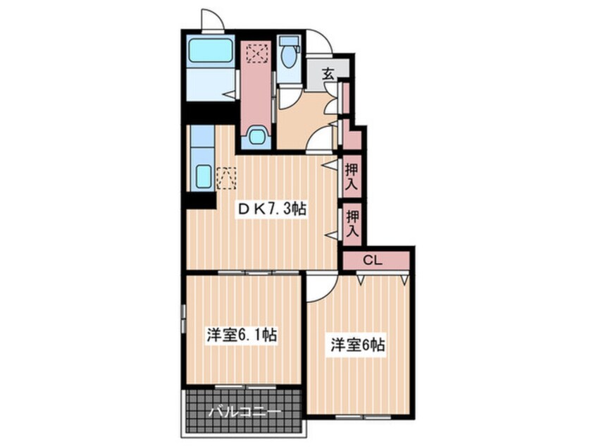 間取図 リバーサイド春木　弐番館