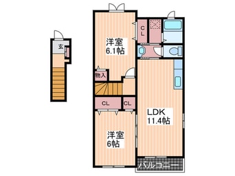 間取図 リバーサイド春木　弐番館