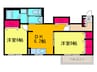 ソレイユ２番館 2DKの間取り