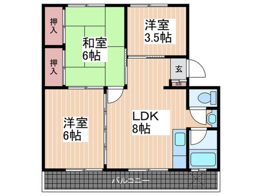 間取図 サンシャイン江波