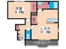 ベルフラワ－ 1LDKの間取り