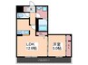グランメゾン宮内 1LDKの間取り