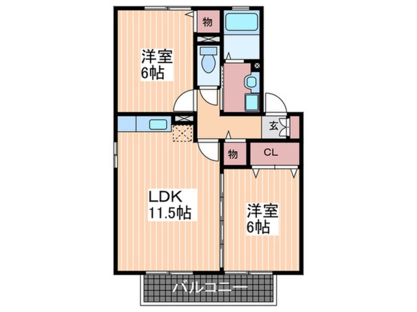 間取図 エンブレム伴　A棟