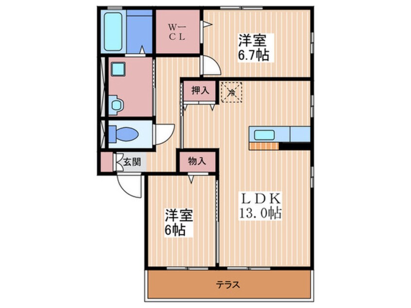 間取図 エスポワ－ルＯＧＡＷＡ