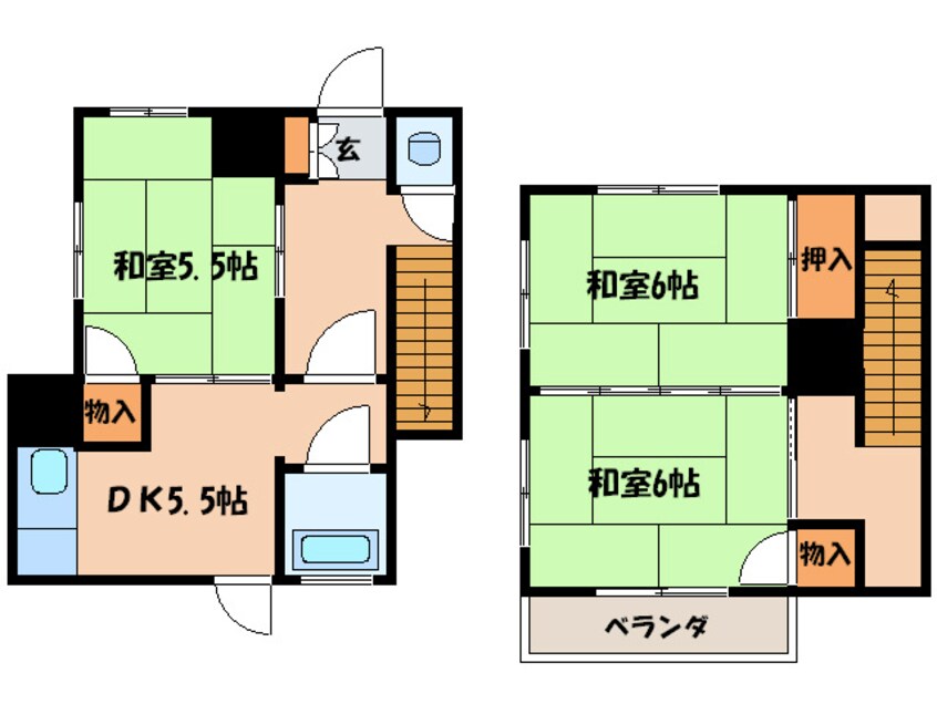 間取図 岡本アパ－ト２