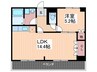 ルミナス西山本 1LDKの間取り