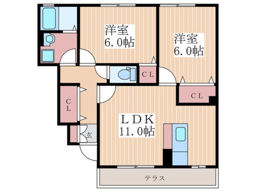 間取図 サニーヒルズⅡ