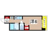 古市シールド 1Rの間取り