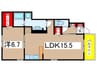 ルミナスコ－ト 1LDKの間取り