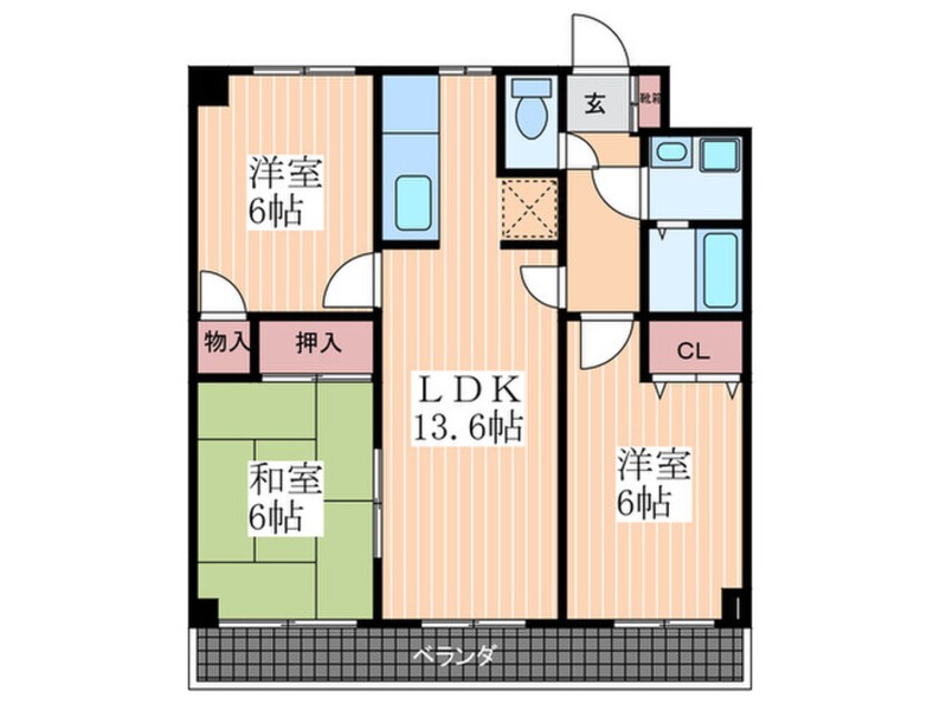 間取図 リベルテ中央