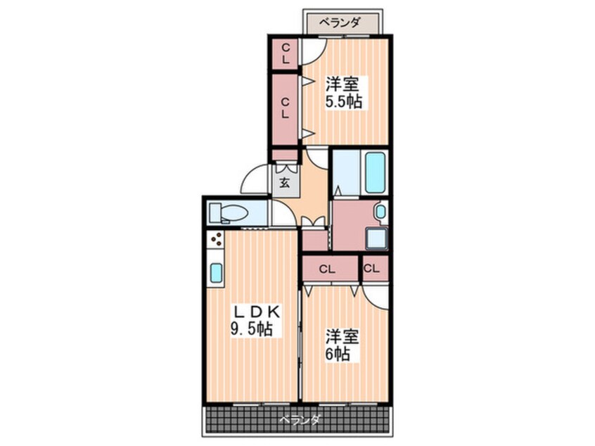 間取図 グランメールB棟