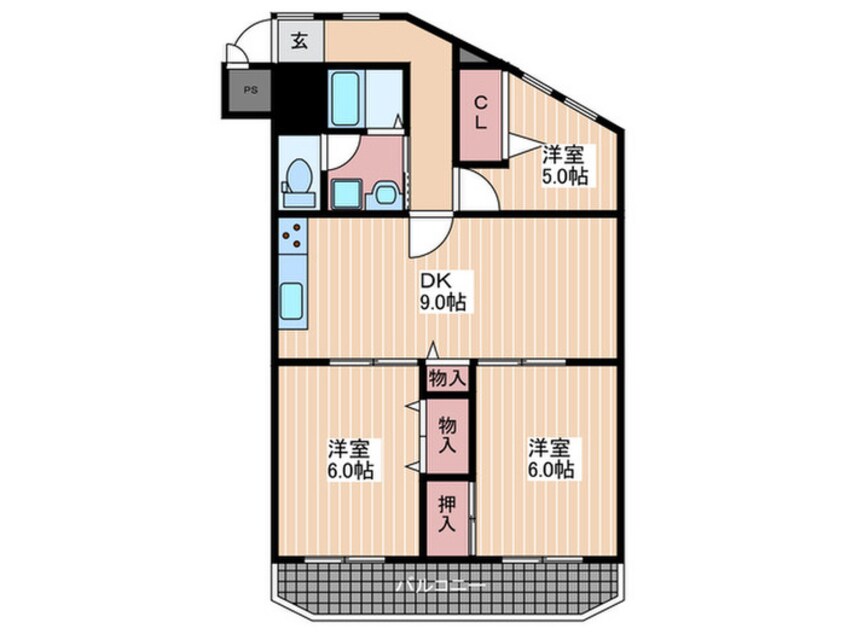 間取図 エーデル川内