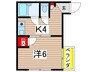 塚村ビル 1Kの間取り