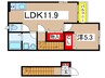 ウィステリアヒル 1LDKの間取り