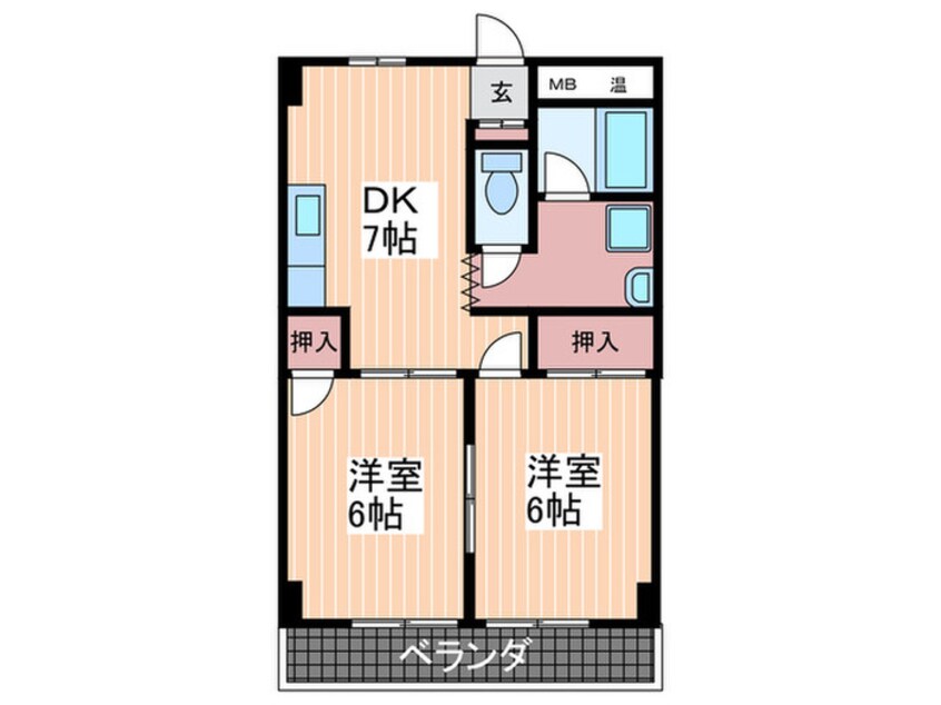 間取図 河原マンションＫ-1