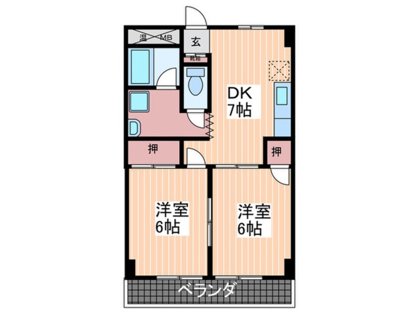 間取図 河原マンションＫ-1