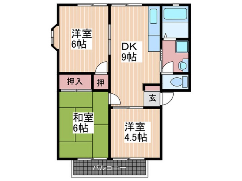 間取図 サンビレッジ祗園Ｅ棟