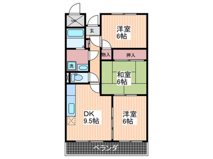 間取図 ソレイユ庚午