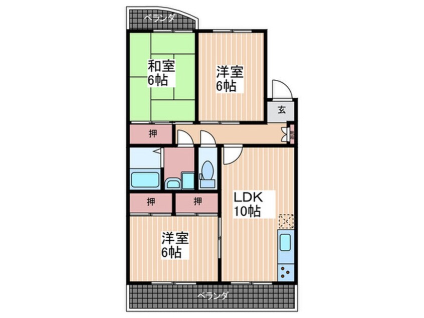 間取図 ソシア上土井Ⅲ