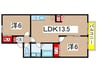 セジュール安東 2LDKの間取り