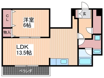 間取図 アイエスビル江波西