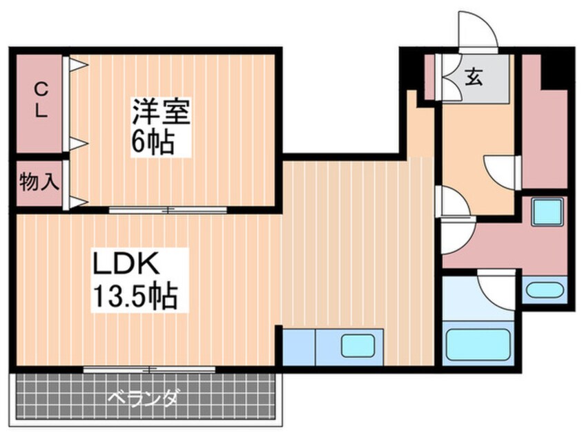 間取図 アイエスビル江波西