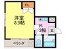 ツインマンションＯＨＳＡＫＩ 1Kの間取り