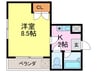 ツインマンションＯＨＳＡＫＩ 1Kの間取り