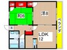 グランデ西原 2LDKの間取り