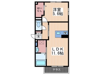 間取図 Ｄ－ｒｏｏｍせのやⅡ