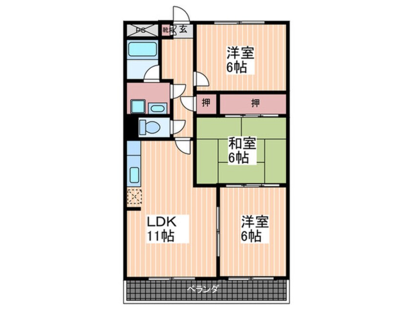 間取図 グランドール川内