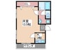 平岡ビル 1Kの間取り