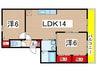 セゾン高取北弐番館 2LDKの間取り