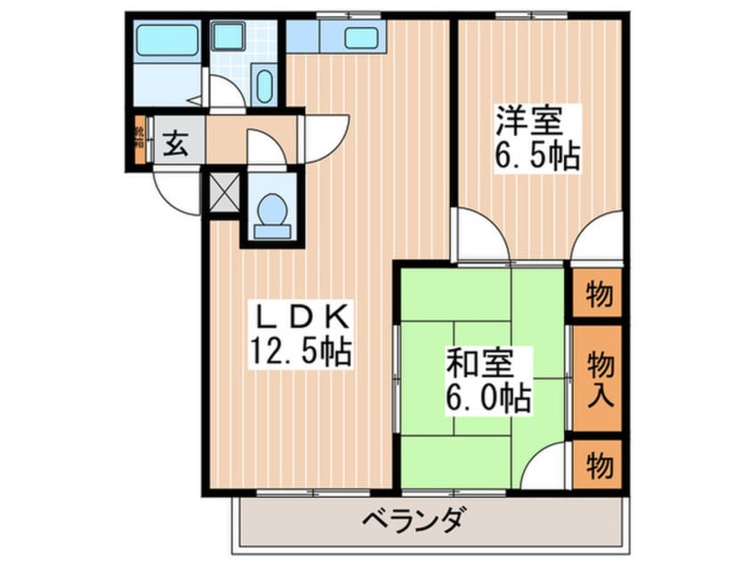 間取図 クローカス浜角壱番館